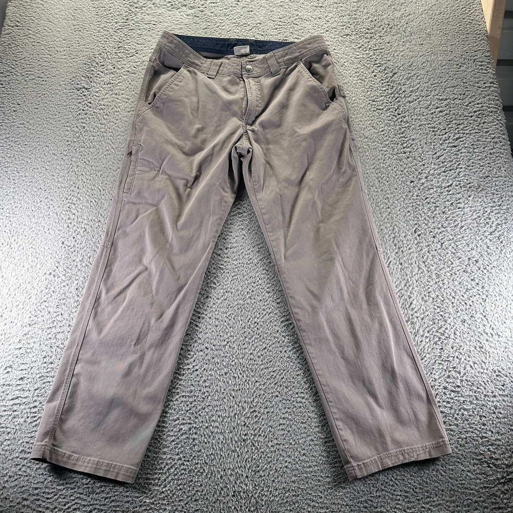 Columbia Pant Men 32x30 Brown Cotton Khakis Straight Leg Utility Workwear Hiking
